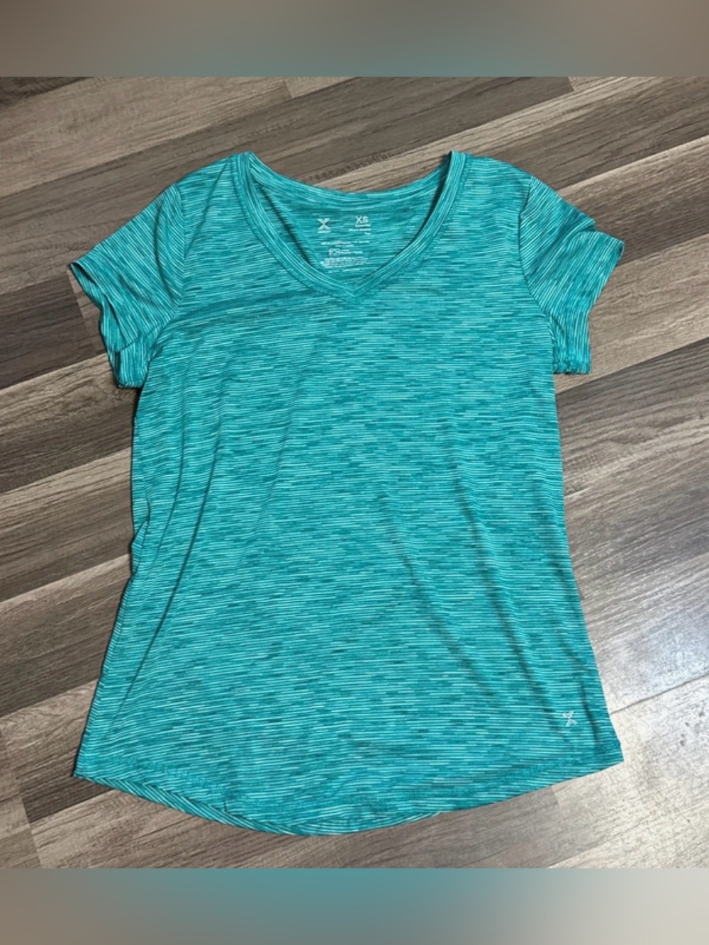 Xersion Women's Teal athletic Short Sleeve V-Neck Top size XS